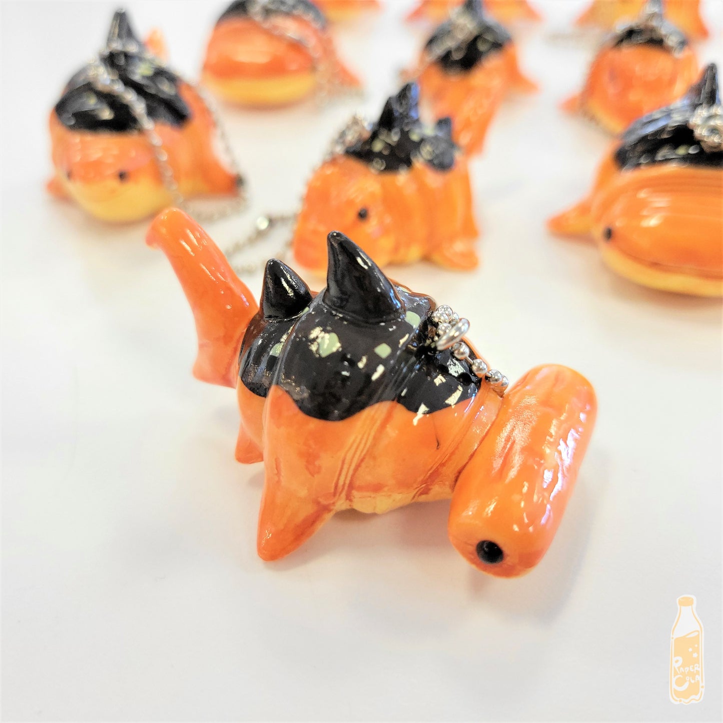 Croissant Shark Mascot Keychain (Chocolate Covered Ver.)