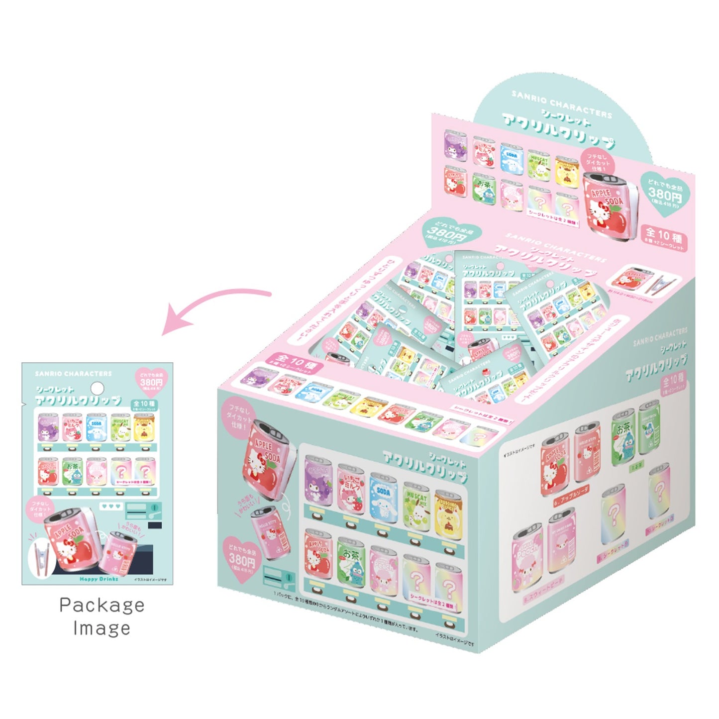 Sanrio Characters Acrylic Happy Drink Clip