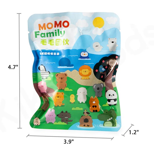 MoMo Family Animal Series Refrigerator Magnet Plush Blind Bag