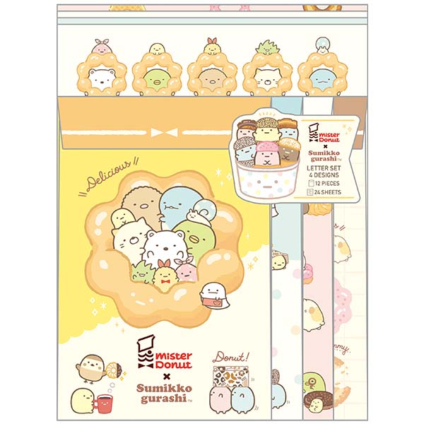 Mister Donut x Sumikkogurashi Letter Set