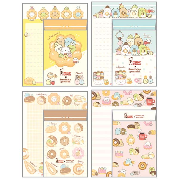 Mister Donut x Sumikkogurashi Letter Set