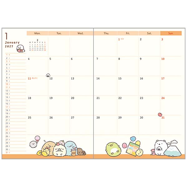 2026 Monthly B6 Schedule Book (Sumikkogurashi: Sumikko By Your Side)