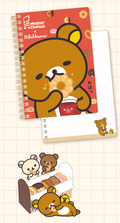 Rilakkuma x Mister Donut B6 Spiral Notebook