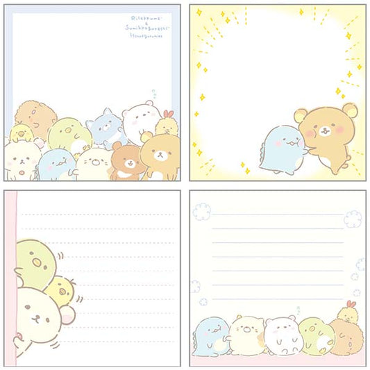 San-X Honyagurumies Square Memo Pad (Blue)