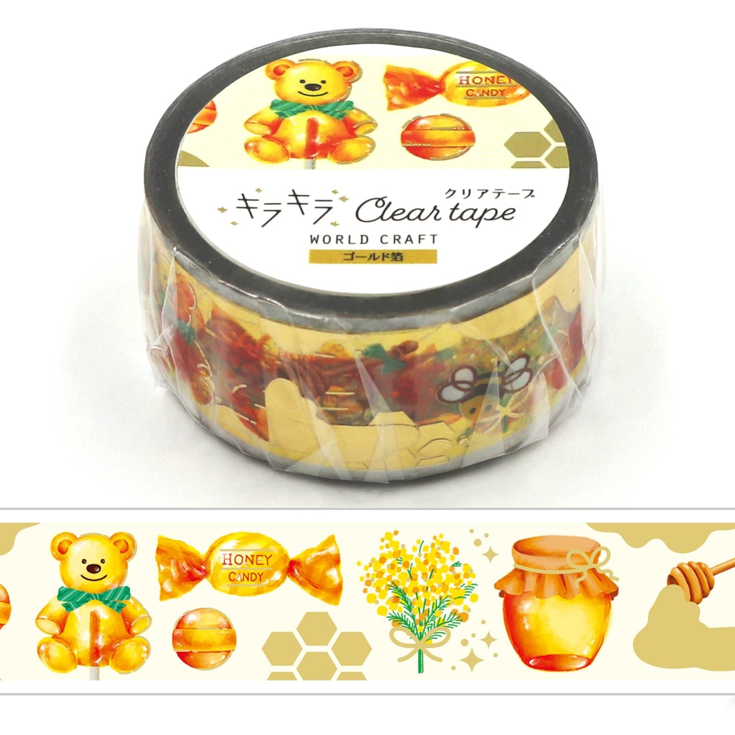 WORLD CRAFT Kira Kira CLEAR Tape - Honey