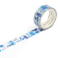 WORLD CRAFT Kira Kira Washi Tape - Blue Tea Party
