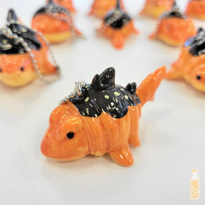 Croissant Shark Mascot Keychain (Chocolate Covered Ver.)