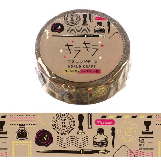 WORLD CRAFT Kira Kira Washi Tape - Letter