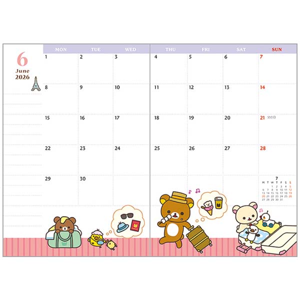 2026 Monthly Schedule Book (Rilakkuma: We All Saw The Stars)