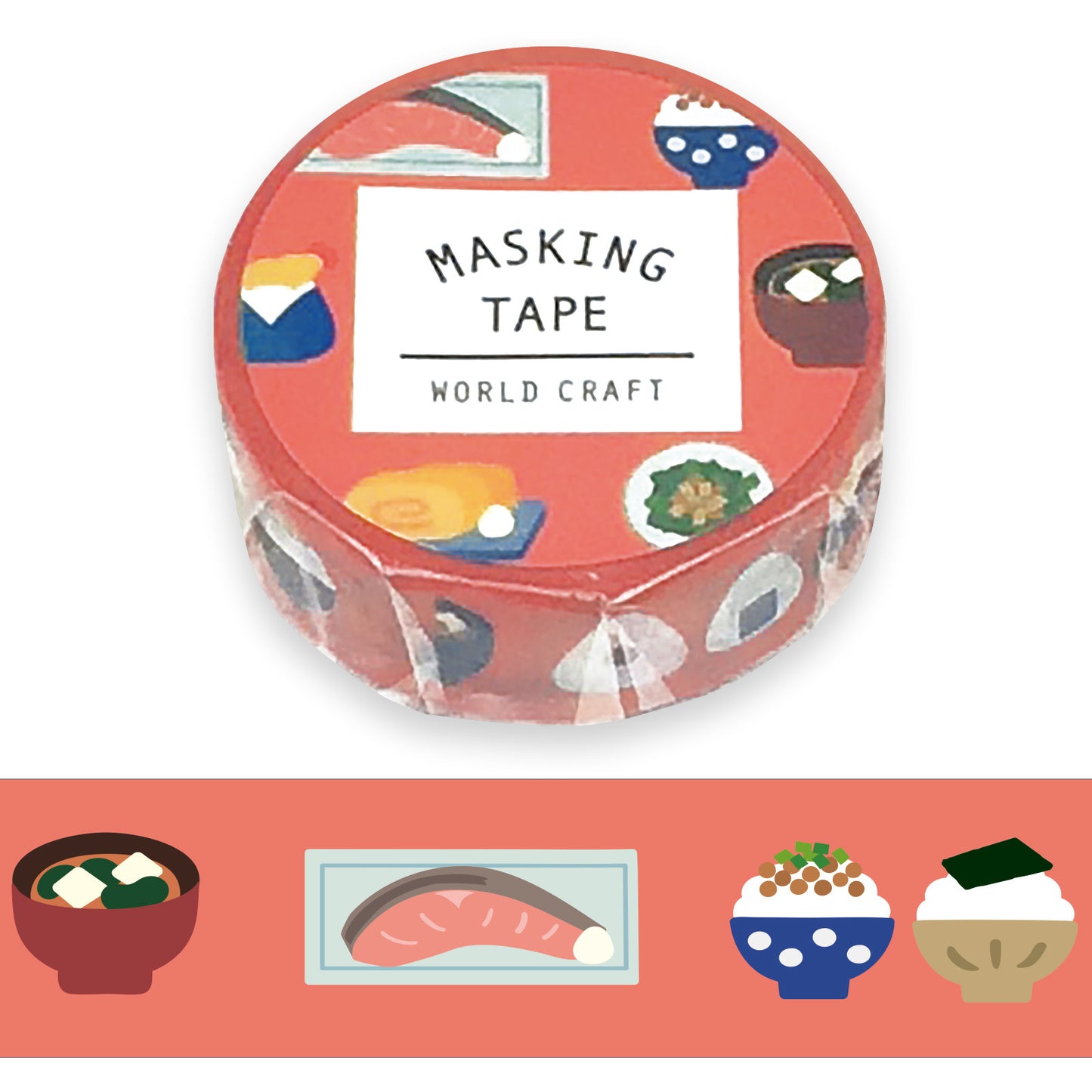 WORLD CRAFT Washi Tape - Breakfast