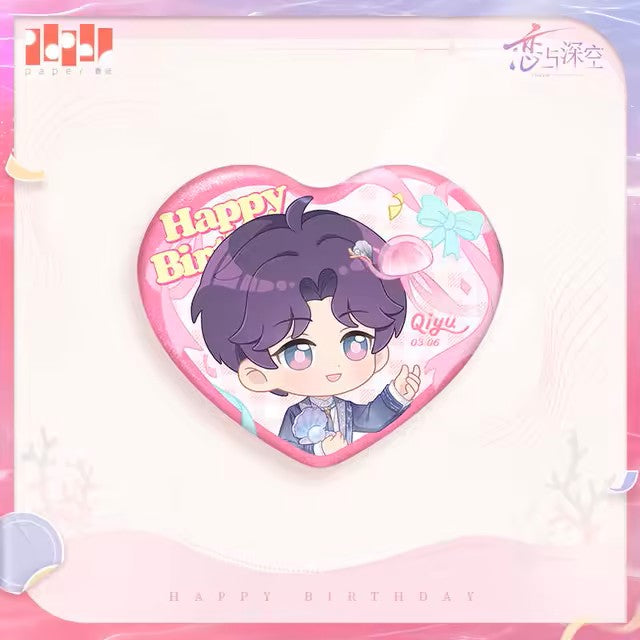 Love and Deepspace Boundless Seas Rafayel 2025 Birthday Heart Button Badge