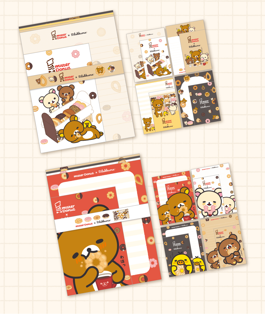 Rilakkuma x Mister Donut Letter Set