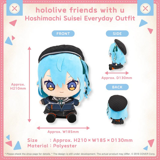 hololive Friends with U Plush Hoshimachi Suisei (Everyday Outfit)