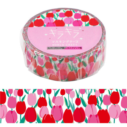 WORLD CRAFT Kira Kira Washi Tape - Tulip