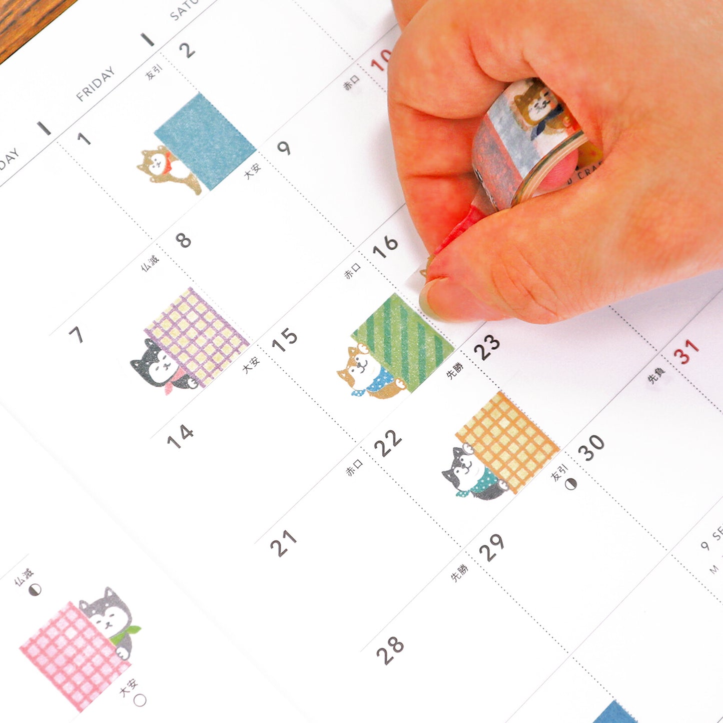 WORLD CRAFT Washi Tape Set - Hyokkori Dog