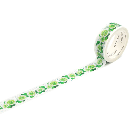 WORLD CRAFT Kira Kira Washi Tape - White Clover